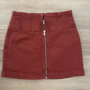 Free People Burnt Orange Denim Skirt